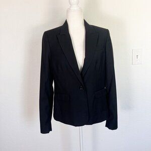 MNG Mango Black Fitted Suit Blazer Jacket Size 42